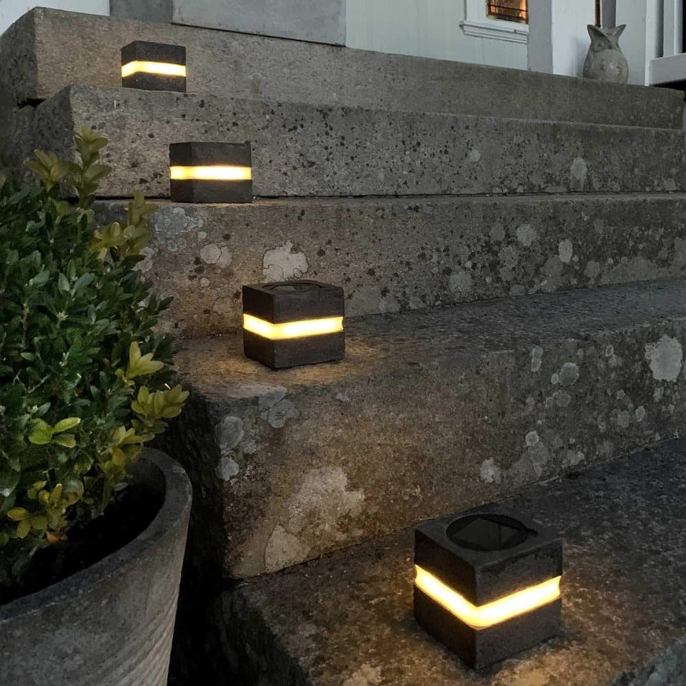 Solcellsbelysning StoneCube 2-pack