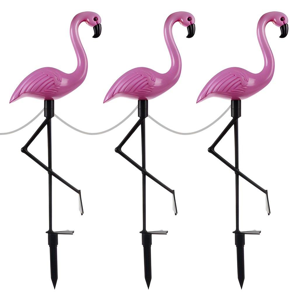 Solcellsdrivna Trädgårdslampor - Flamingo - 3 st