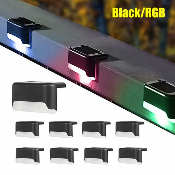 Effektiv Utomhusbelysning Solcell Trådlös (4st) Svart Svart, RGB LJUS