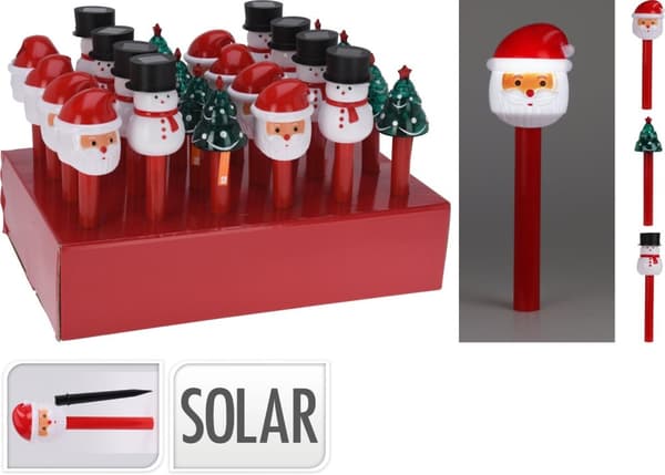 Solcellslampa Tomte Snögubbe Gran