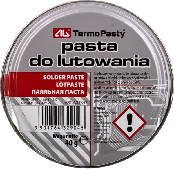 Oxygenflaska för svetsning - gaspatron för svetsning Ag termopasty - AGT-037 - Lödpasta 40g ()