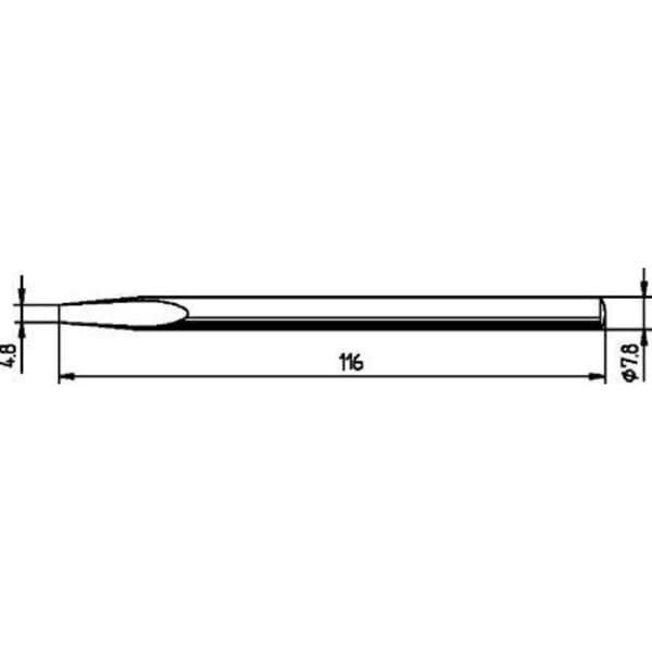 Ersa 082KD Lödspets Mejselformad, ERSADUR Spetsstorlek 4.8 mm Innehåll 1 st
