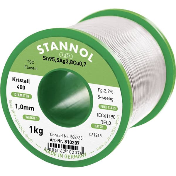 Stannol Ecology TS Lödtenn, blyfri Spole Sn95,5Ag3,8Cu0,7 1000 g 1 mm