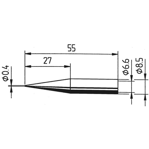 Ersa 842 UD Lödspets Konformad, förlängd Spetsstorlek 0.4 mm Innehåll 1 st