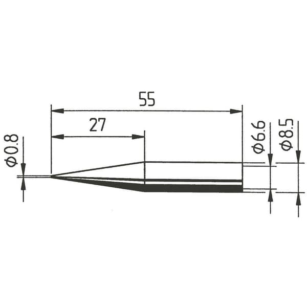 Ersa 842 SD Lödspets Konformad, förlängd Spetsstorlek 0.8 mm Innehåll 1 st