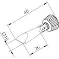 Miniatyrbild 3 av 3: Ersa 0102CDLF100C/SB Lödspets Mejselformad Spetsstorlek 10 mm Spetslängd 45 mm Innehåll 1 st