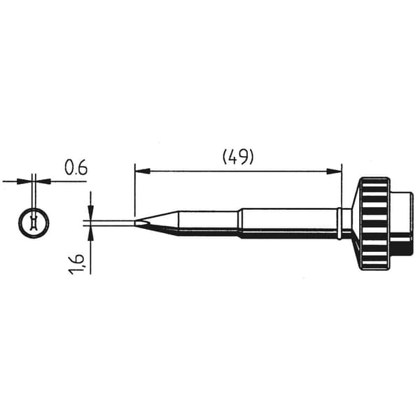 Ersa 612 AD LF Lödspets Mejselformad, ERSADUR Spetsstorlek 1.6 mm Innehåll 1 st
