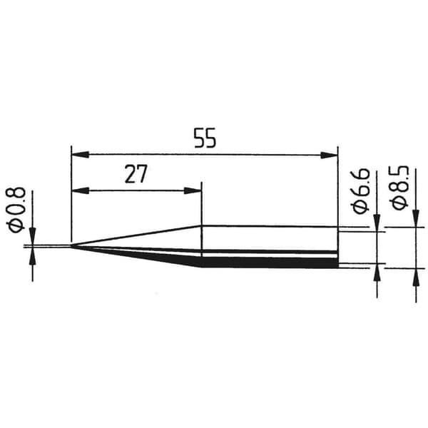 Ersa 842 SD LF Lödspets Konformad, förlängd Spetsstorlek 0.8 mm Innehåll 1 st