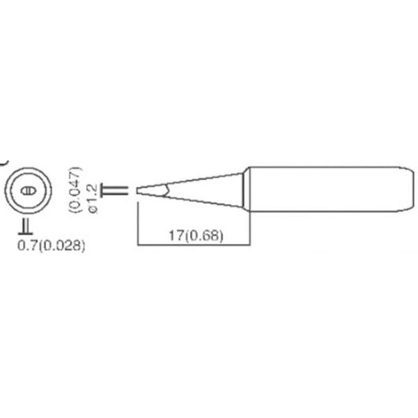 TOOLCRAFT Lödspets Mejselformad Spetsstorlek 1.2 mm Spetslängd 17 mm Innehåll 1 st
