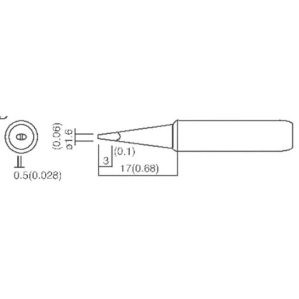 TOOLCRAFT Lödspets Mejselformad Spetsstorlek 1.6 mm Spetslängd 17 mm Innehåll 1 st