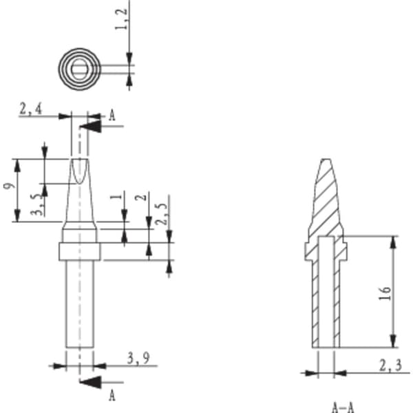 TOOLCRAFT HF-2,4MF Lödspets Mejselformad Spetsstorlek 2.4 mm Spetslängd 17 mm Innehåll 1 st