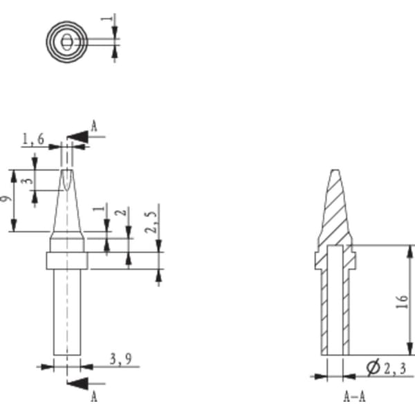 TOOLCRAFT HF-1,6MF Lödspets Mejselformad Spetsstorlek 1.6 mm Spetslängd 17 mm Innehåll 1 st