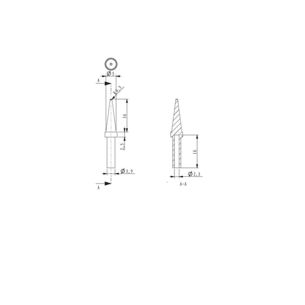 TOOLCRAFT HF-1,0BF Lödspets Konformad Spetsstorlek 1 mm Spetslängd 17 mm Innehåll 1 st