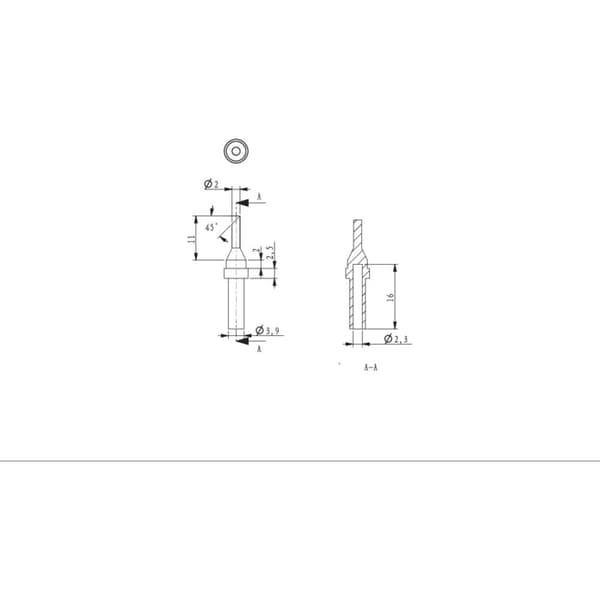 TOOLCRAFT HF-2,0-45 Lödspets Snedskuren 45° Spetsstorlek 2 mm Spetslängd 17 mm Innehåll 1 st