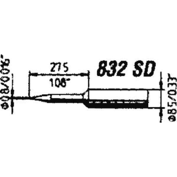 Ersa 0832SDLF Lödspets Konformad, ERSADUR Spetsstorlek 0.8 mm Innehåll 1 st
