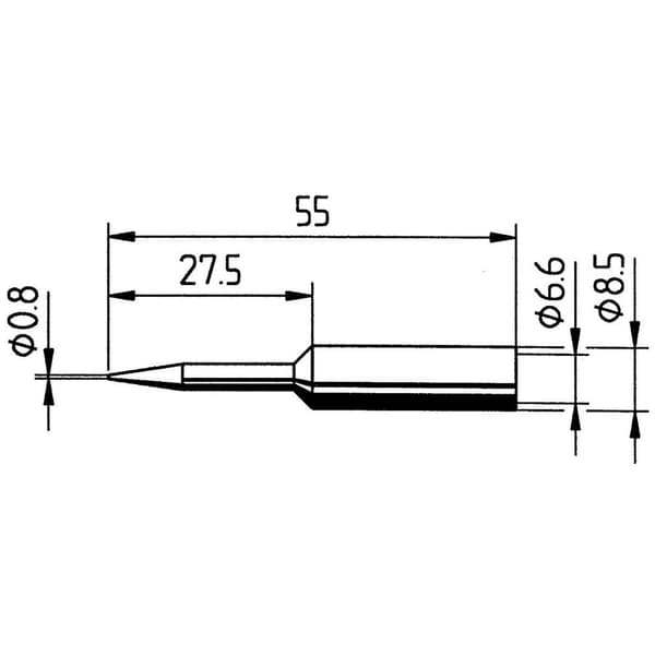 Ersa 0832SDLF Lödspets Konformad, ERSADUR Spetsstorlek 0.8 mm Innehåll 1 st