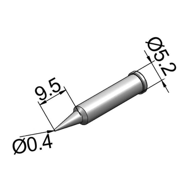 Ersa 102 PD LF 04 Lödspets Konformad, ERSADUR Spetsstorlek 0.4 mm Innehåll 1 st