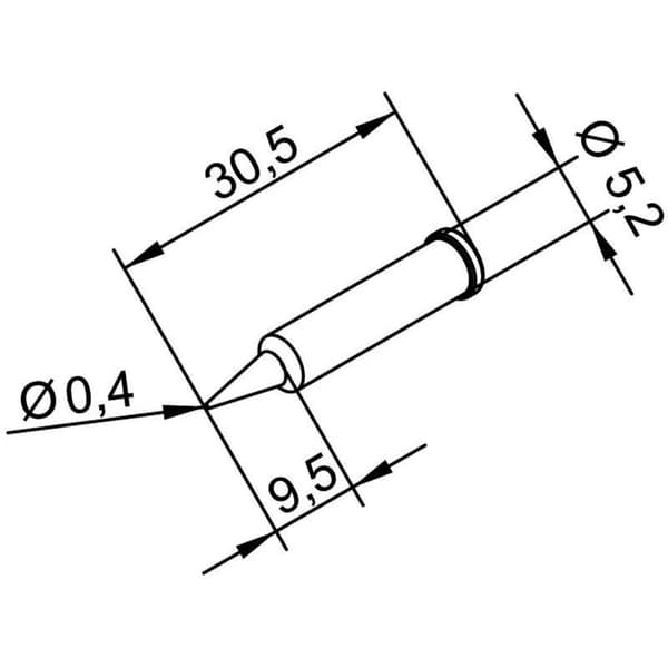 Ersa 102 PD LF 04 Lödspets Konformad, ERSADUR Spetsstorlek 0.4 mm Innehåll 1 st