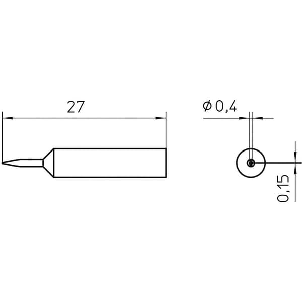 Weller XNT 1SC Lödspets Mejselformad Spetsstorlek 0.4 mm Spetslängd 27 mm Innehåll 1 st