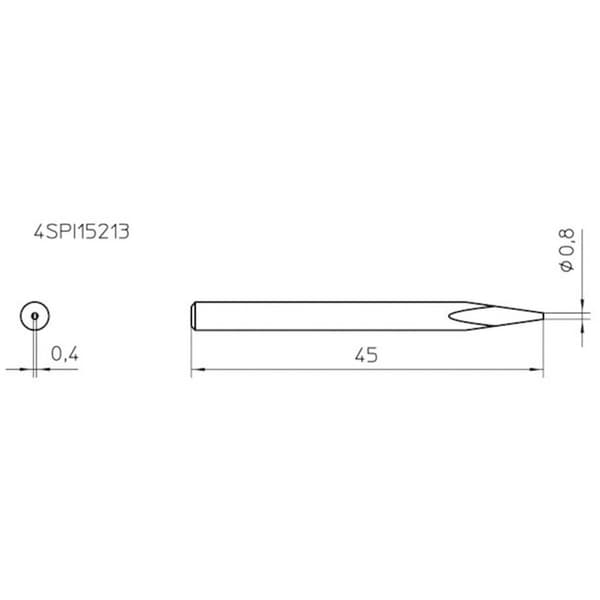 Weller 4SPI15213-1 Lödspets Nålformad Spetsstorlek 0.8 mm Innehåll 1 st