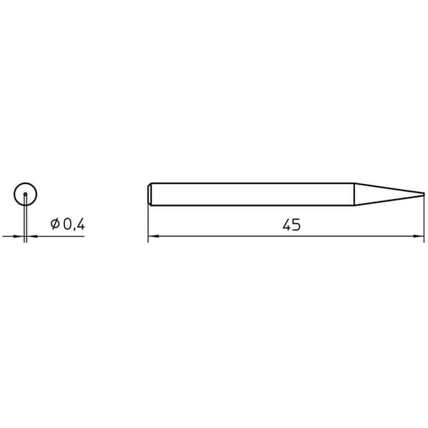 Weller 4SPI15210-1 Lödspets Nålformad Spetsstorlek 0.4 mm Innehåll 1 st