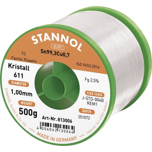 Stannol Kristall 611 Fairtin Lödtenn, blyfri Blyfri Sn99,3Cu0,7
