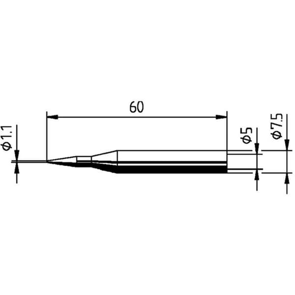 Ersa 0172BD Lödspets Konformad Spetsstorlek 1.10 mm Innehåll 1 st