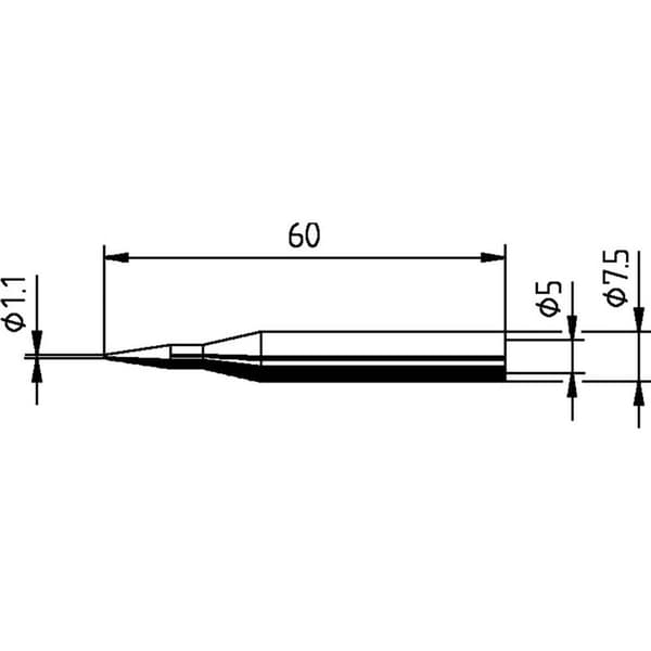 Ersa 0172BD Lödspets Konformad Spetsstorlek 1.10 mm Innehåll 1 st