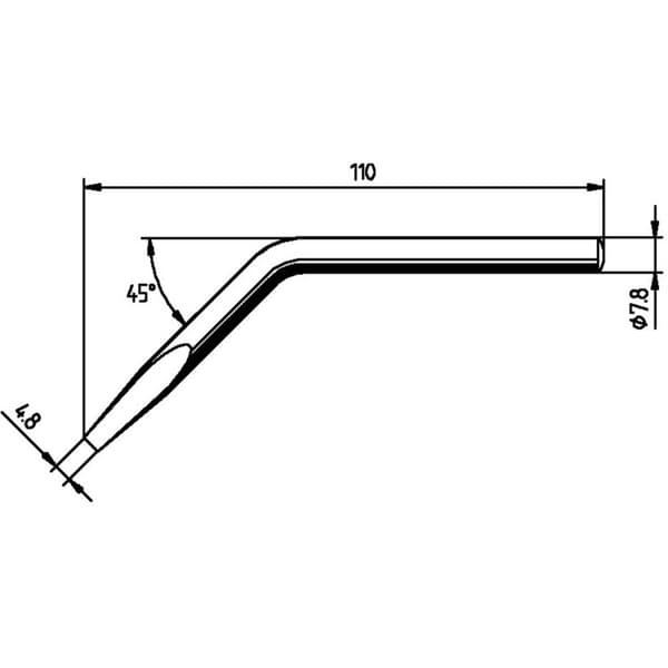 Ersa 0082JD Lödspets Mejselformad, böjd Spetsstorlek 4.80 mm Innehåll 1 st