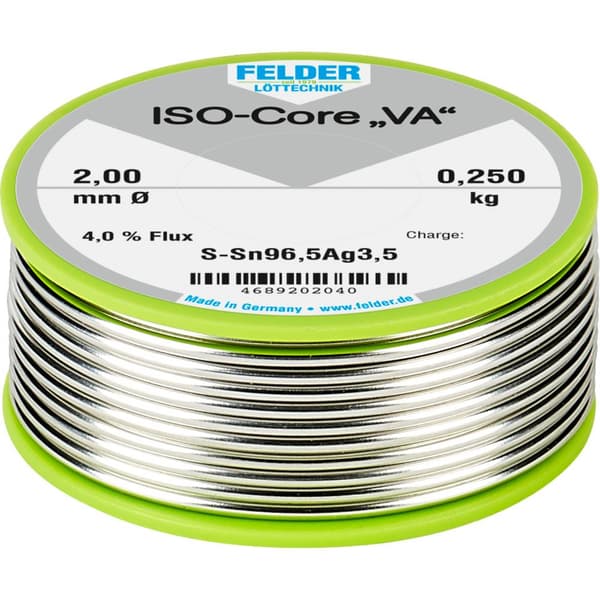 Felder ISO-Core VA Lödtenn Spole Sn96,5Ag3,5 0.250 kg 2 mm