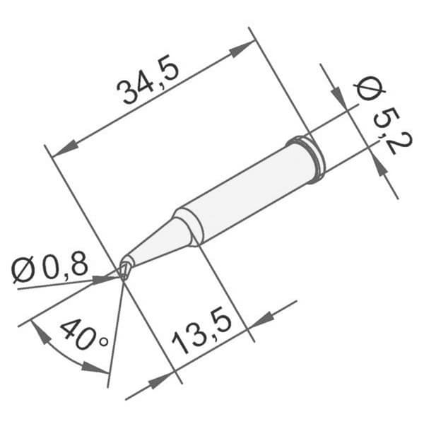 Ersa 0102SDLF08L Lödspets Konformad Spetsstorlek 0.80 mm Innehåll 1 st