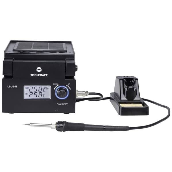 TOOLCRAFT LSL-951 Lödstation med LED-belysning och lödsug digital 80 W 160 - 480 °C
