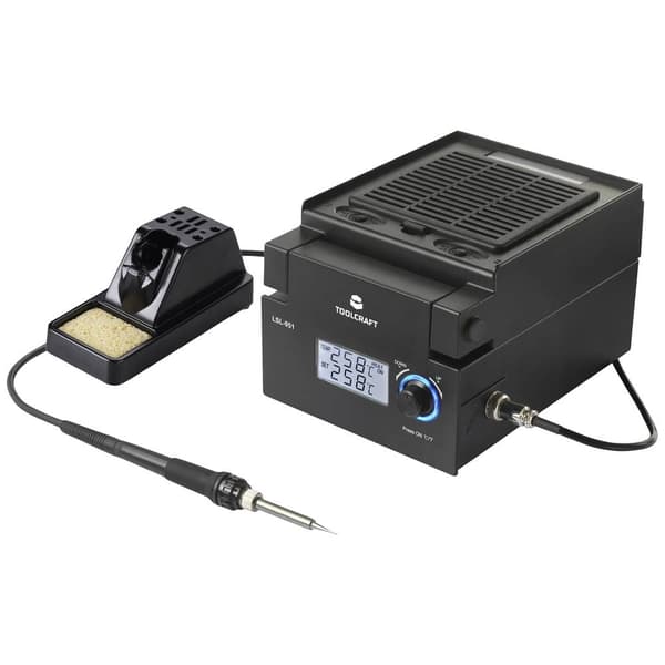 TOOLCRAFT LSL-951 Lödstation med LED-belysning och lödsug digital 80 W 160 - 480 °C