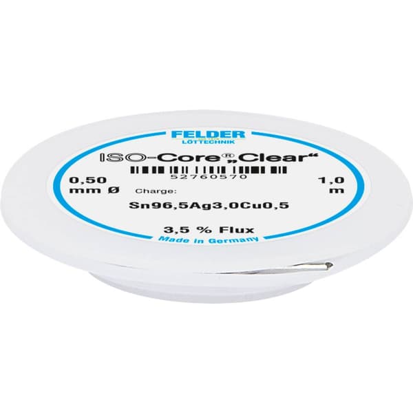 Felder ISO-Core Clear SAC305 Lödtenn Spole Sn96,5Ag3Cu0,5 0.5 mm