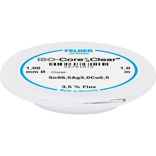 Felder ISO-Core Clear SAC305 Lödtenn Spole Sn96,5Ag3Cu0,5 1 mm