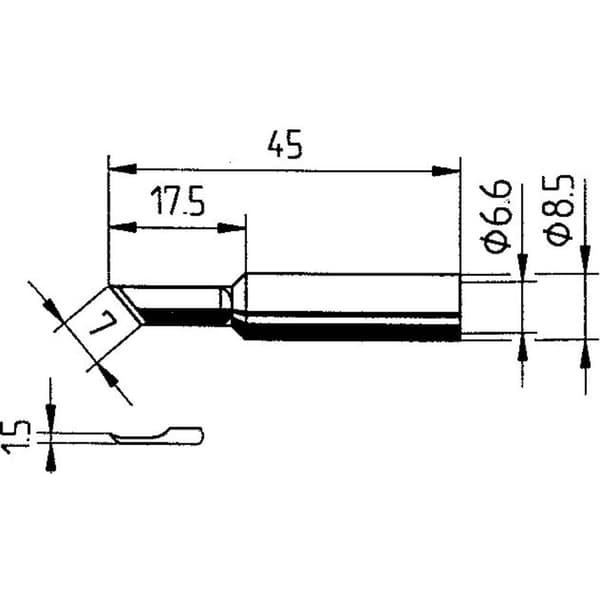 Ersa 0832AD Lödspets Vinklad, ERSADUR Spetsstorlek 1.50 mm Innehåll 1 st