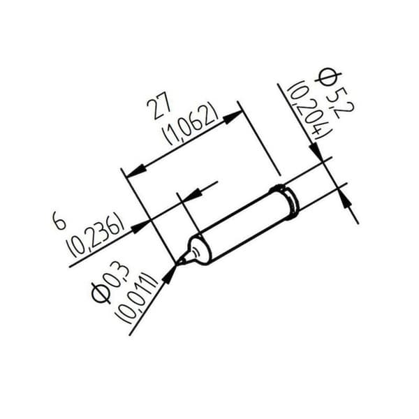 Ersa 0102PDLF03 Lödspets Konformad Spetsstorlek 0.30 mm Innehåll 1 st