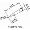 Miniatyrbild 3 av 3: Ersa 0102PDLF03L Lödspets Konformad Spetsstorlek 0.30 mm Innehåll 1 st