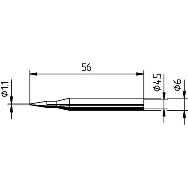 Ersa 0162BD Lödspets Konformad Spetsstorlek 1.10 mm Innehåll 1 st