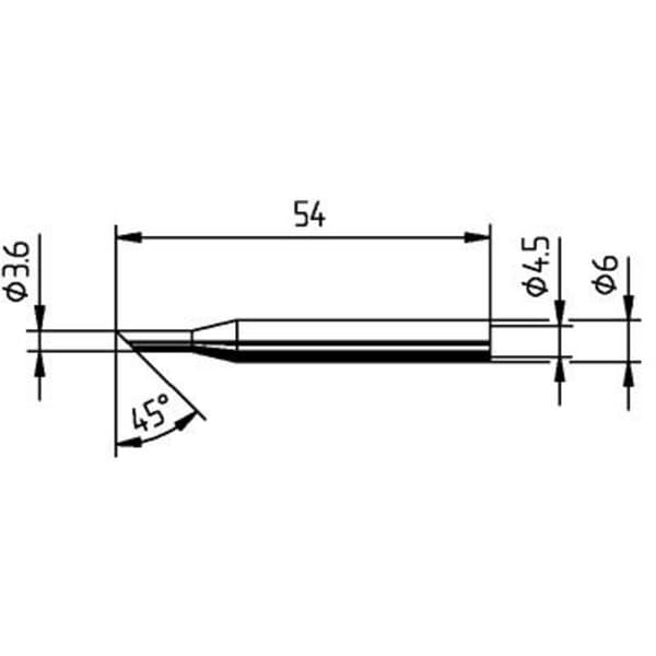 Ersa 0162LD Lödspets Vinklad Spetsstorlek 3.60 mm Innehåll 1 st