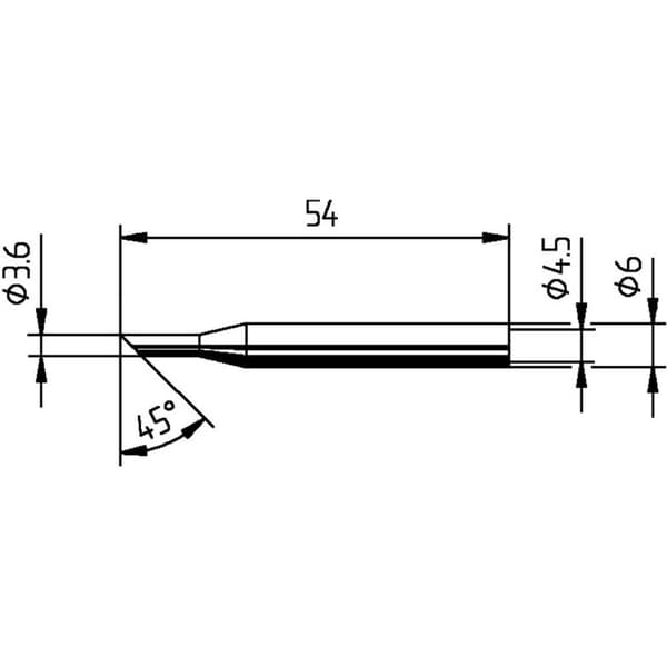 Ersa 0162LD Lödspets Vinklad Spetsstorlek 3.60 mm Innehåll 1 st