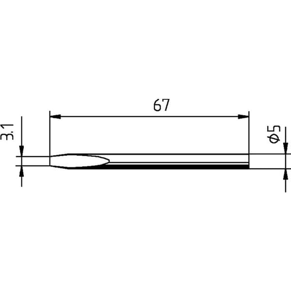Ersa 0032KD Lödspets Mejselformad, rak Spetsstorlek 3.10 mm Innehåll 1 st