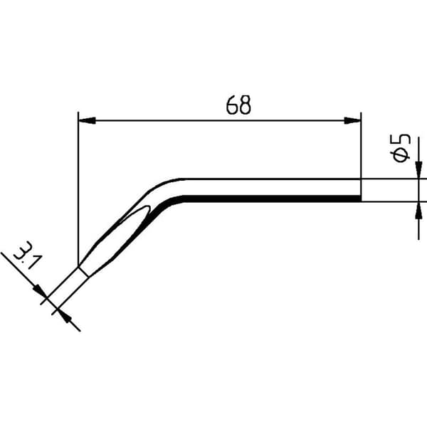 Ersa 0032JD Lödspets Mejselformad, böjd Spetsstorlek 3.10 mm Innehåll 1 st