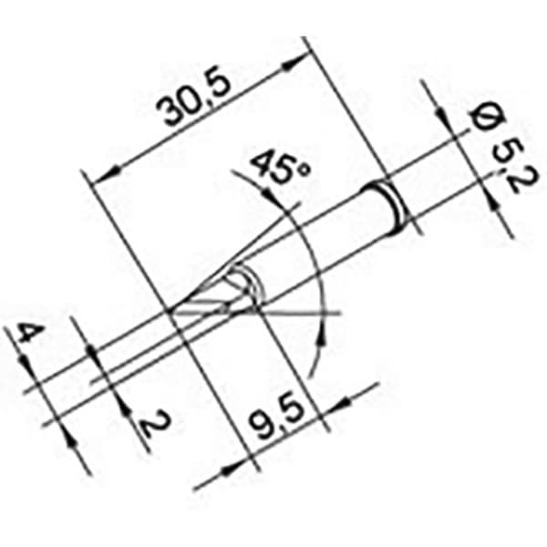 Ersa 0102BDLF20 Lödspets Spetsstorlek 2 mm Innehåll 1 st
