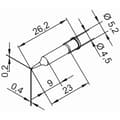 Miniatyrbild 2 av 2: Ersa 0102CDLF04 Lödspets Mejselformad, rak Spetsstorlek 0.40 mm Innehåll 1 st