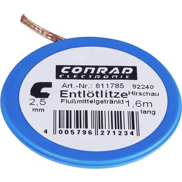 907102 Lödfläta Längd 1.6 m Bredd 2.5 mm Dispenser