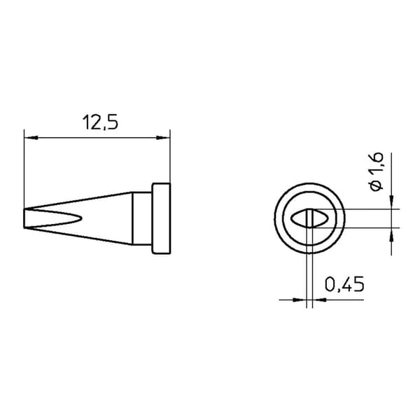 Weller LT ASL Lödspets Mejselformad Spetsstorlek 0.45 mm Spetslängd 13 mm Innehåll 1 st