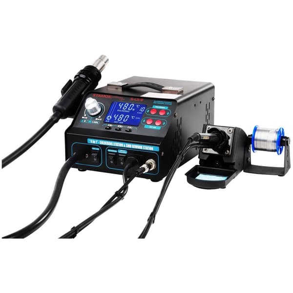 Stamos Soldering Set Lödstation med tennrulle och lödröksutsug + tillbehör