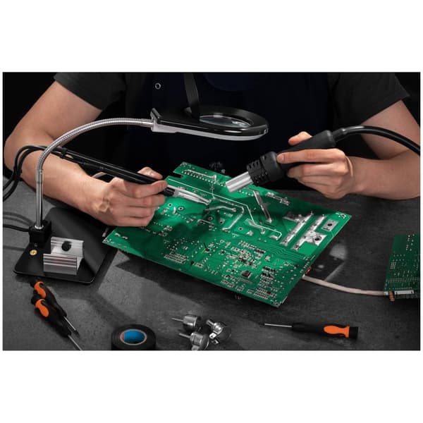 Stamos Soldering Lödstation med lödröksutsug – 2 skärmar – 720 W – Basic