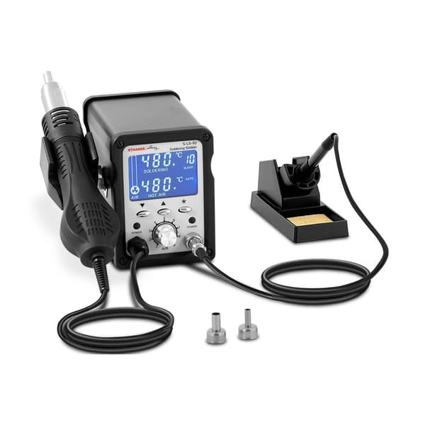 Loddestation - SMD - LCD - med loddekolbe 102 W og varmluftkolbe 750 W